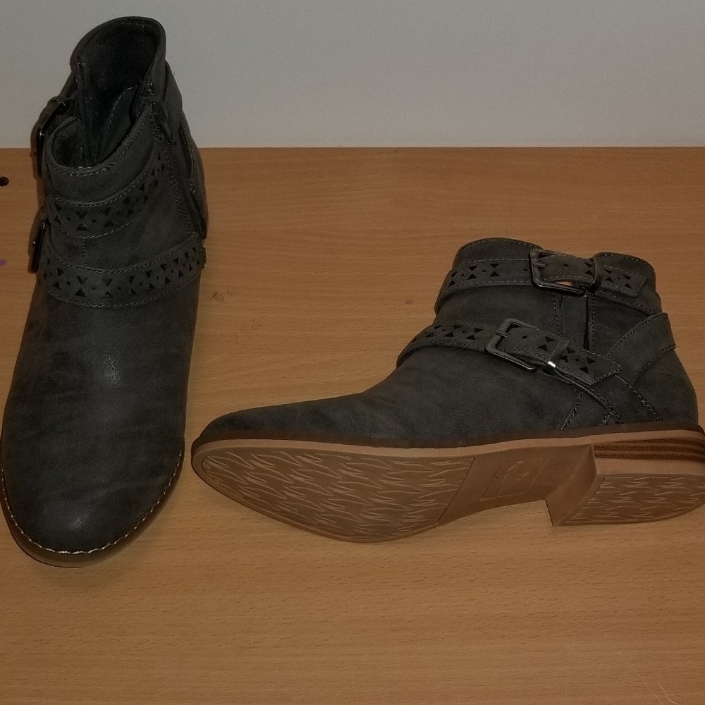 Gray booties